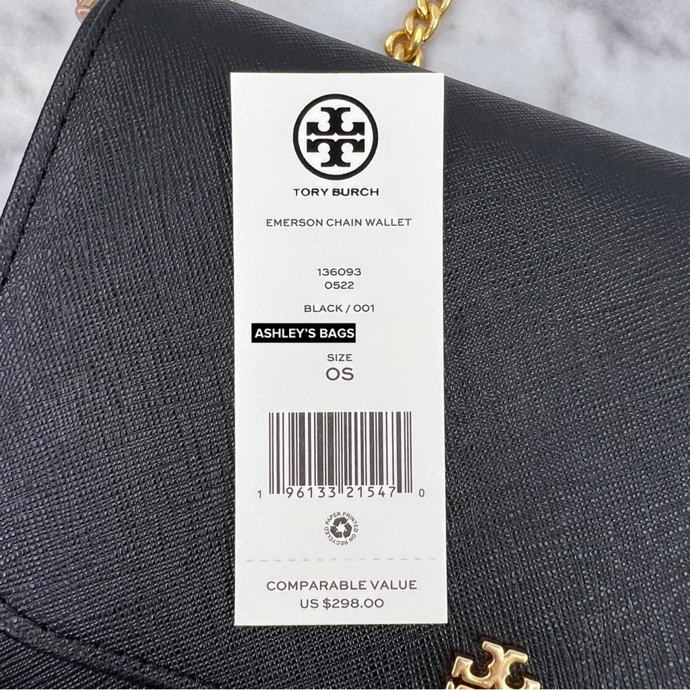 Tory Burch Emerson Chain Wallet Crossbody In Black